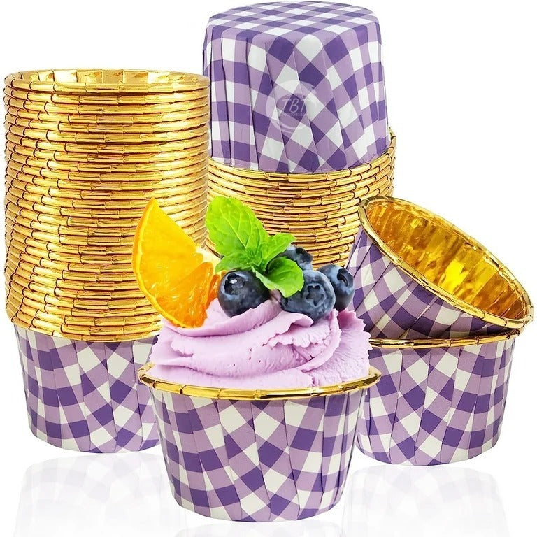 50 Pcs Foil Metallic Cupcake Muffin Liners