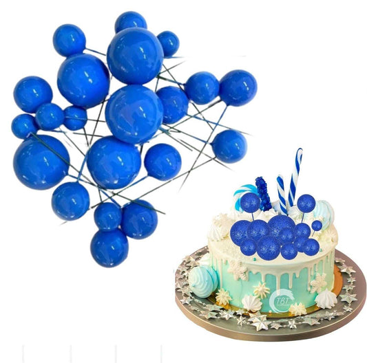 20Pcs Blue Faux Ball Cake Decoration
