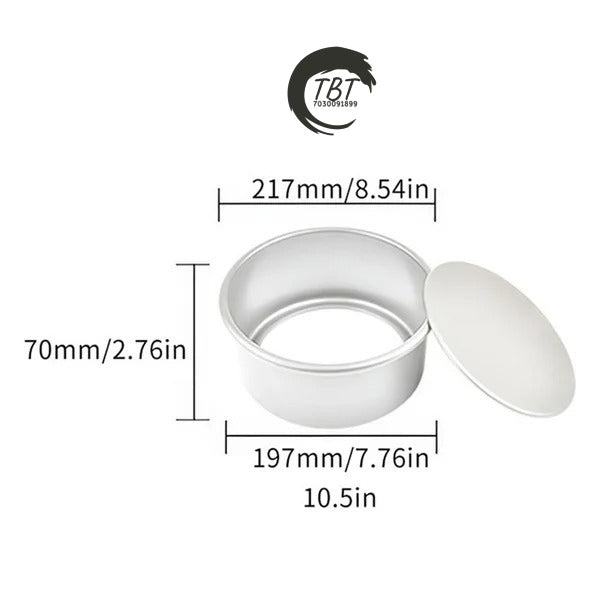 Aluminium Loose Bottom Round Cake Mold Cake Tin - 8X2.5 Inch