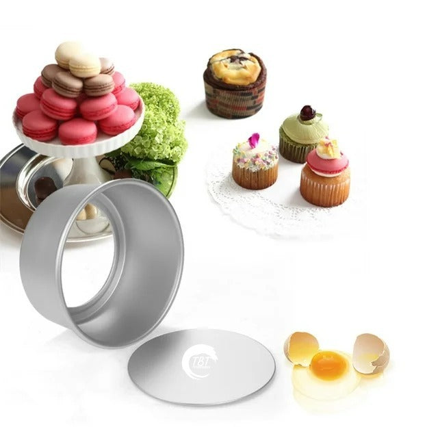 Aluminium Loose Bottom Round Cake Mold Cake Tin - 7X2.5 Inch