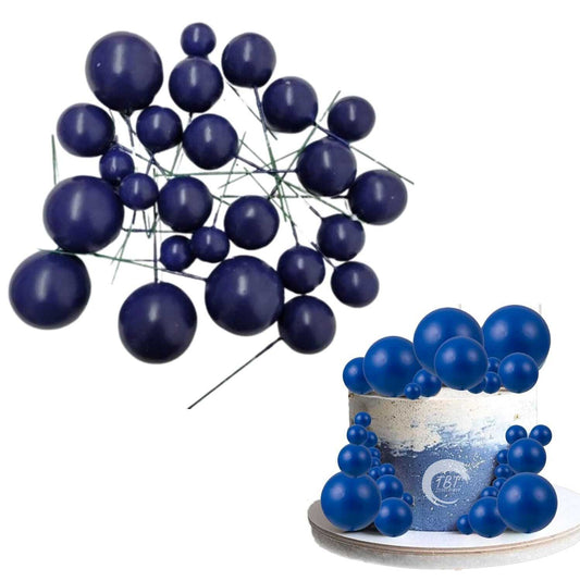 20Pcs Royal Blue Faux Ball Cake Decoration