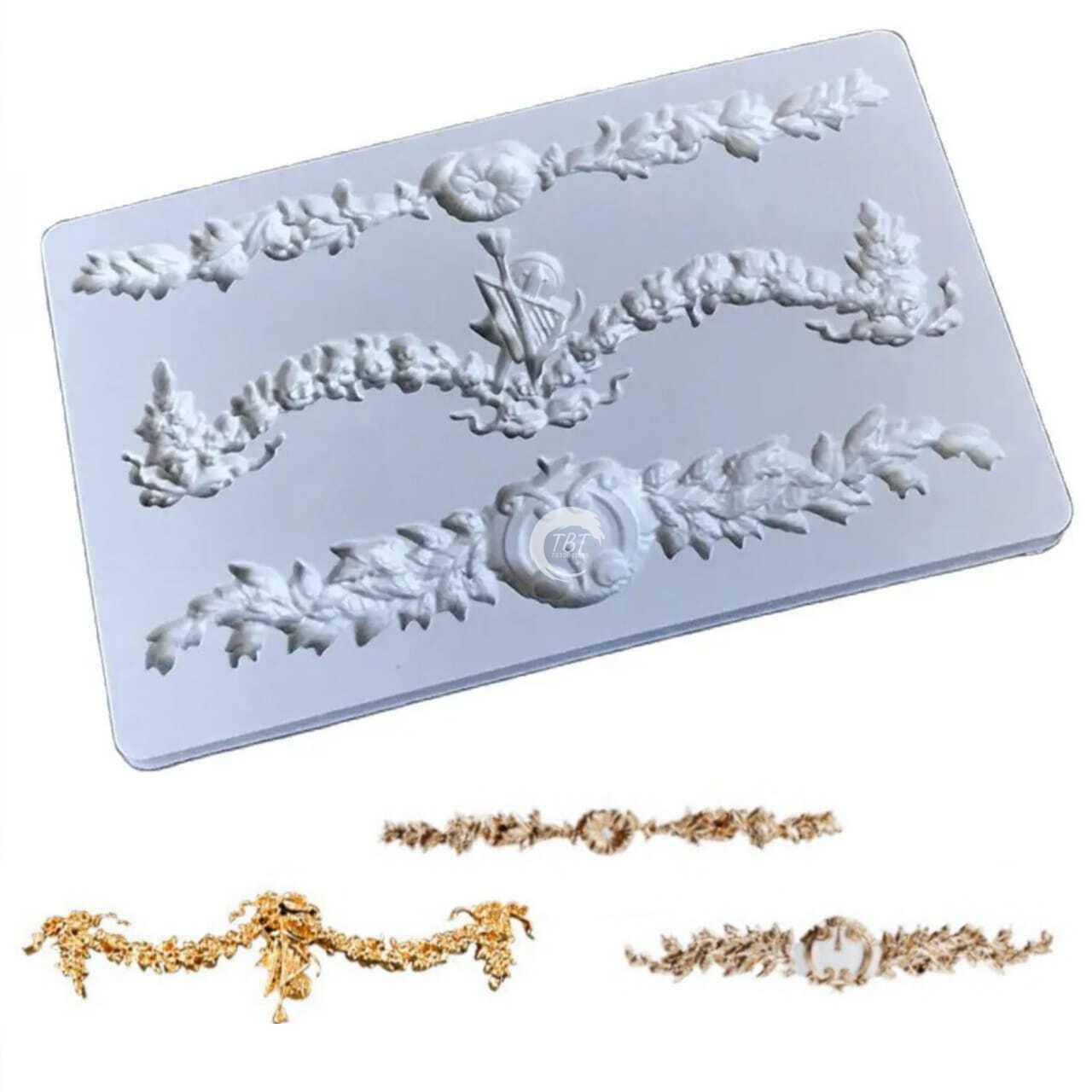 Relief Floral Vine Silicone Fondant Mold