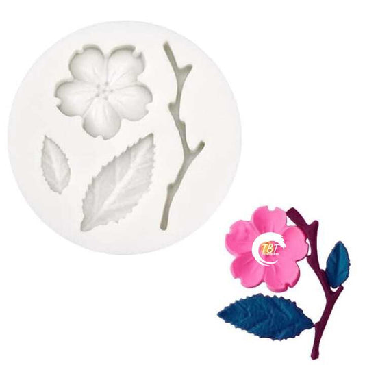 Cherry Blossom Flowers Leaf Silicone Fondant Mold