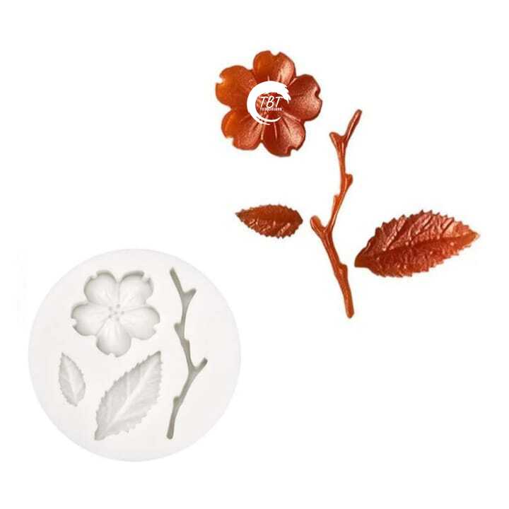Cherry Blossom Flowers Leaf Silicone Fondant Mold