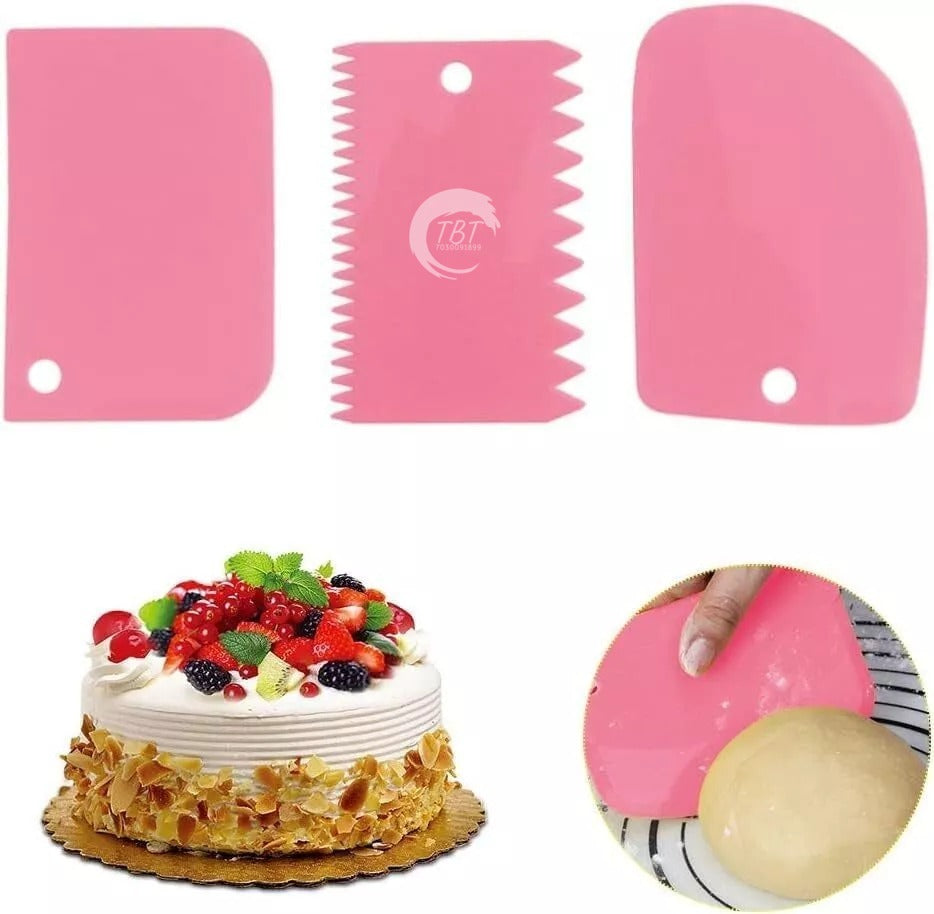 3 Pcs Cake Scraper