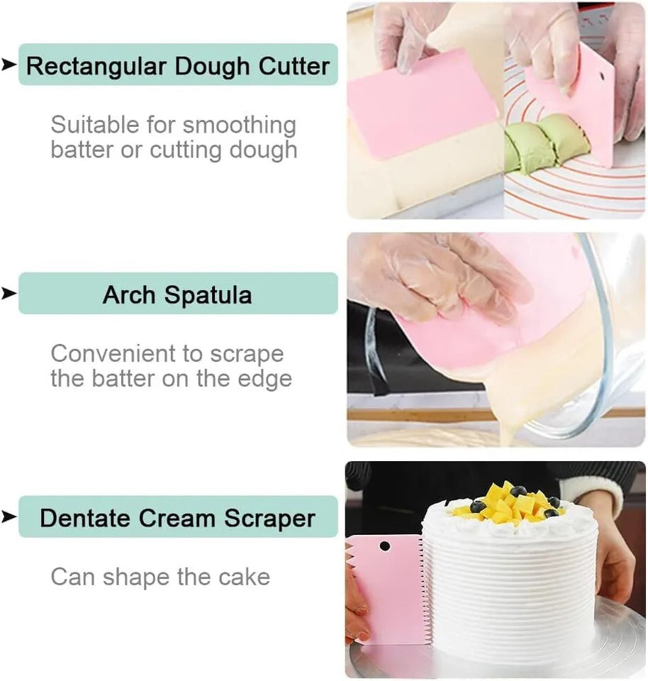 3 Pcs Cake Scraper