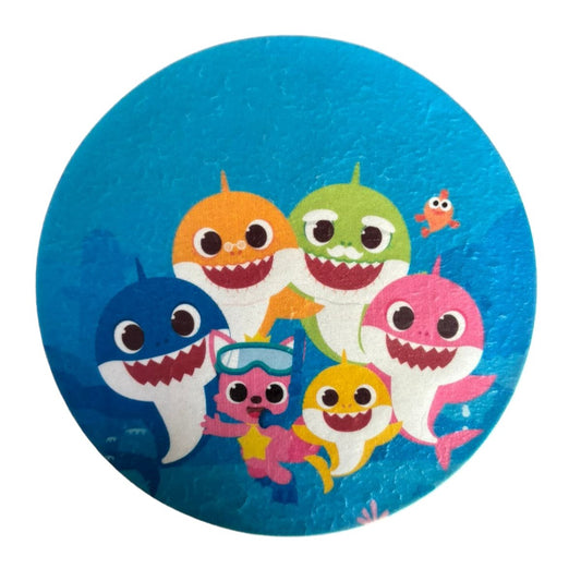 Baby Shark Edible Round Precut Topper