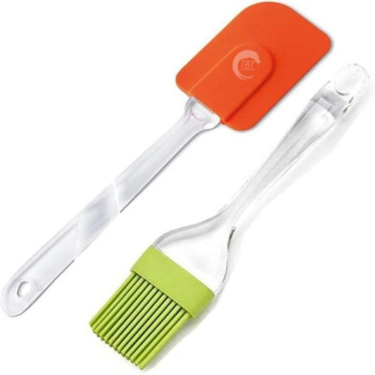 Half Silicone Brush And Spatula Combo Set