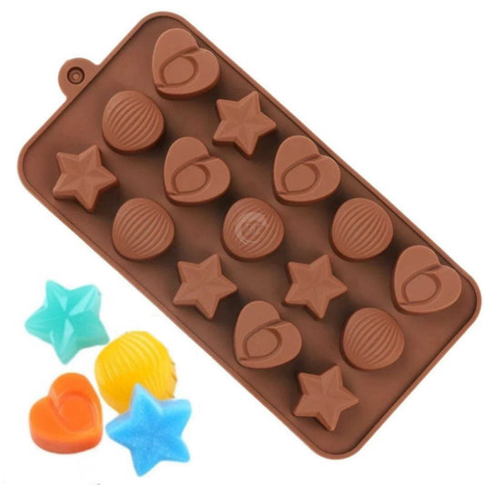 Hearts Stars and Shells Shape Chocolate Silicone Mold