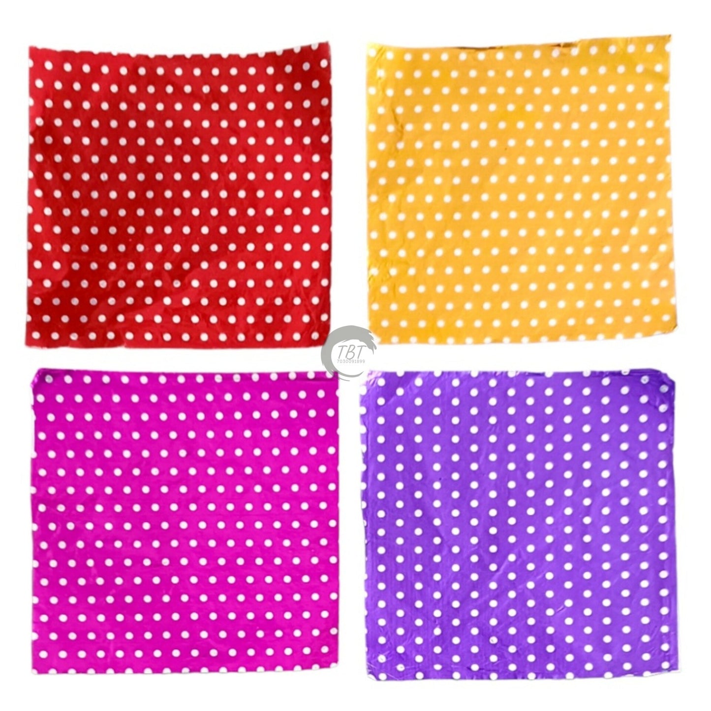 250 Pcs Square Printed Aluminium Foil Chocolate Packaging Wrapper Multicolor