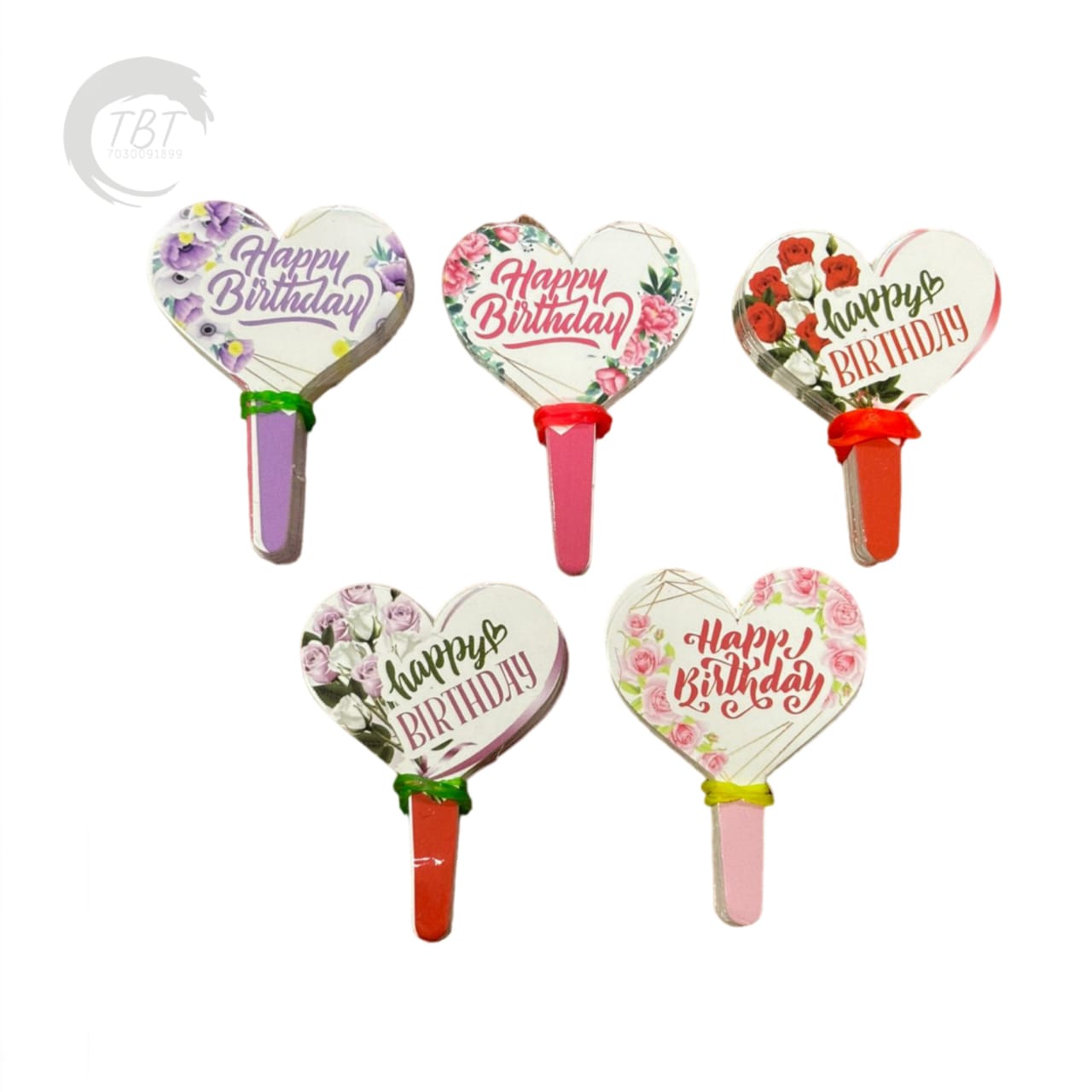 Happy Birthday ITC Paper Tag Cake Topper 100Pcs