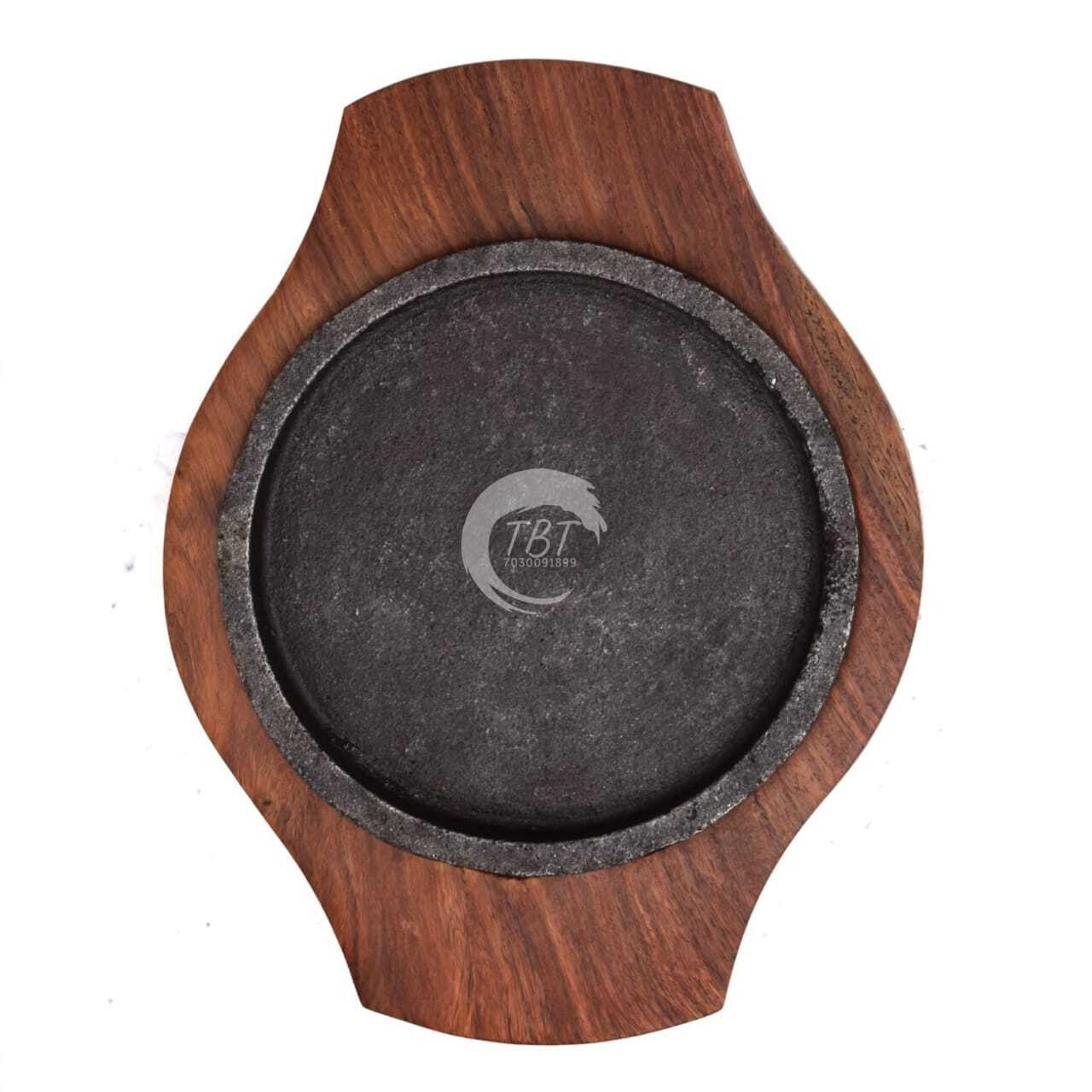 Cast Iron Sizzler With Wooden Base Sizzler Brownie Tray [ 8 Inch ]