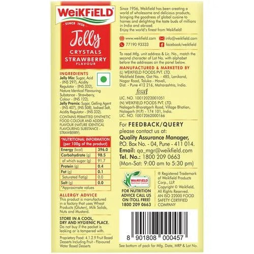 Weikfield Strawberry Jelly Crystal Mix 90Gm