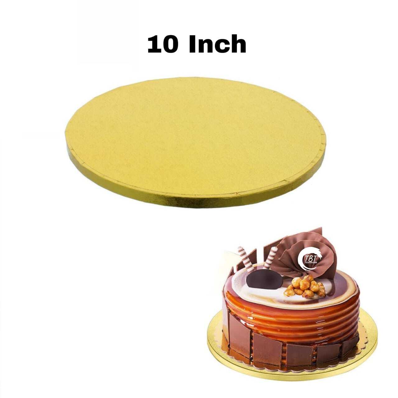 Round Golden Drum Board/Cake Drum Base 10 Inch