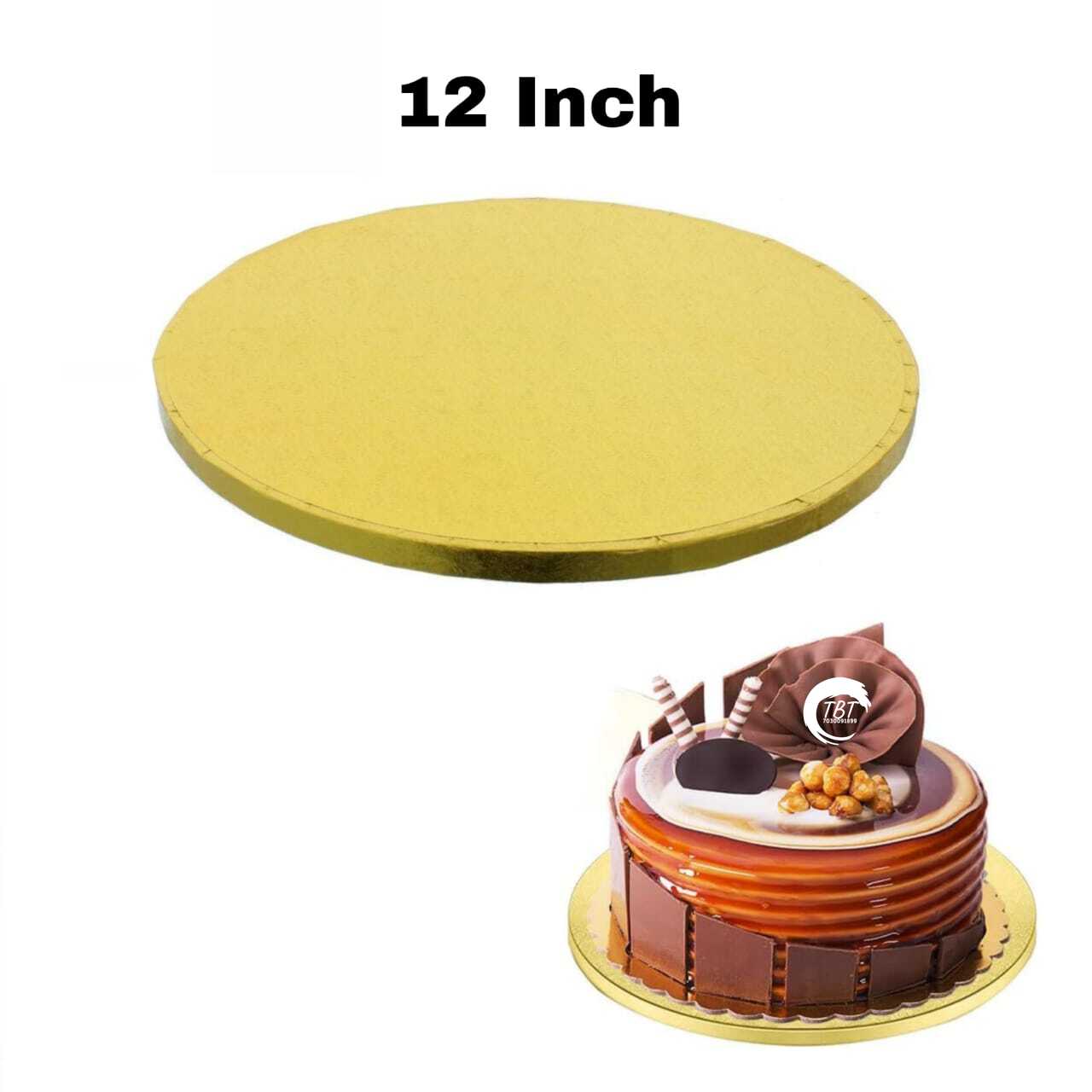 Round Golden Drum Board/Cake Drum Base 12 Inch