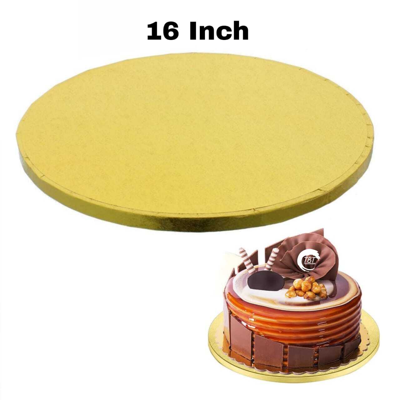 Round Golden Drum Board/Cake Drum Base 16 Inch