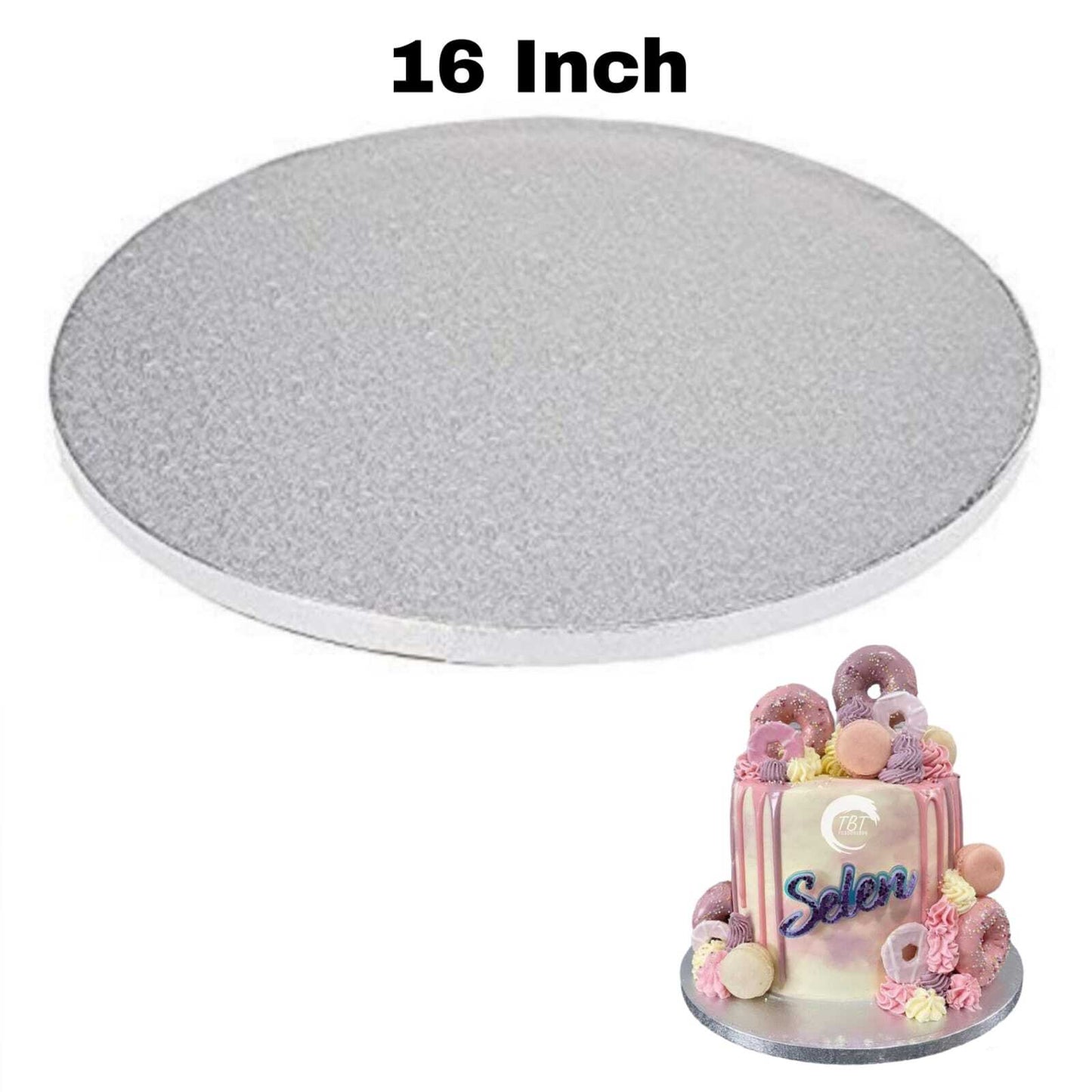 Round Silver Drum Board/Cake Drum Base 16 Inch