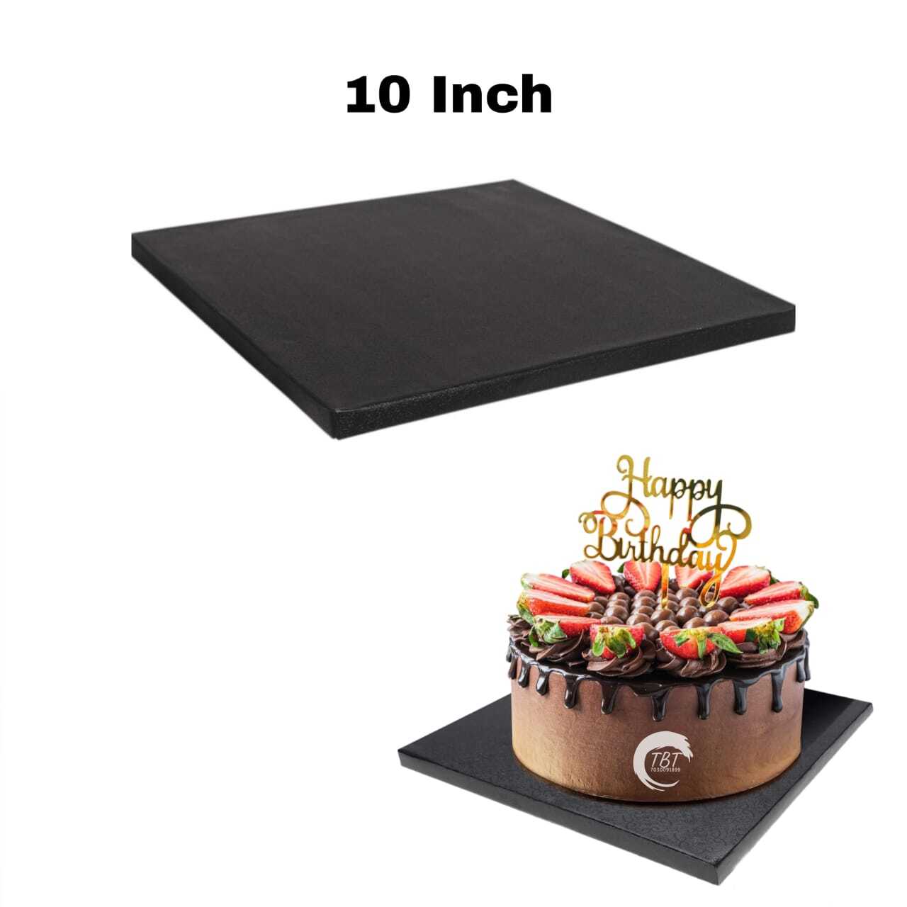 Square Black Drum Board/Cake Drum Base 10 Inch