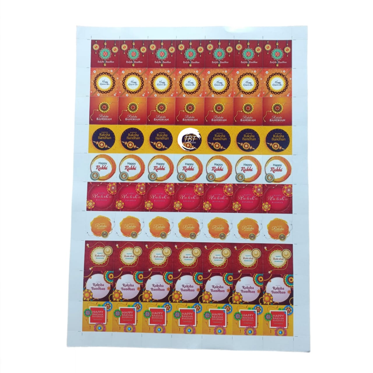 Happy Raksha Bandhan Chocolate Sticker Sheet Of 88 Piece