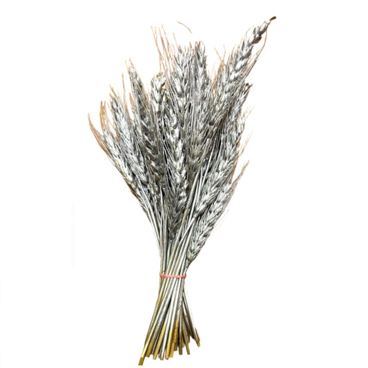 Silver Dried Wheat Grass Cake Decoration [ 1 Piece ]