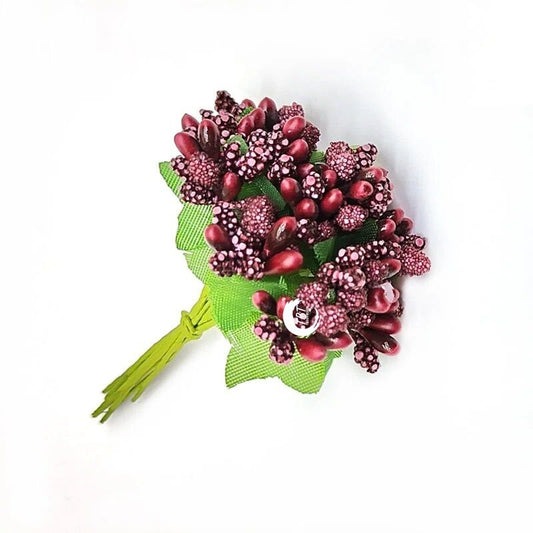 Artificial Pollen Flower Maroon