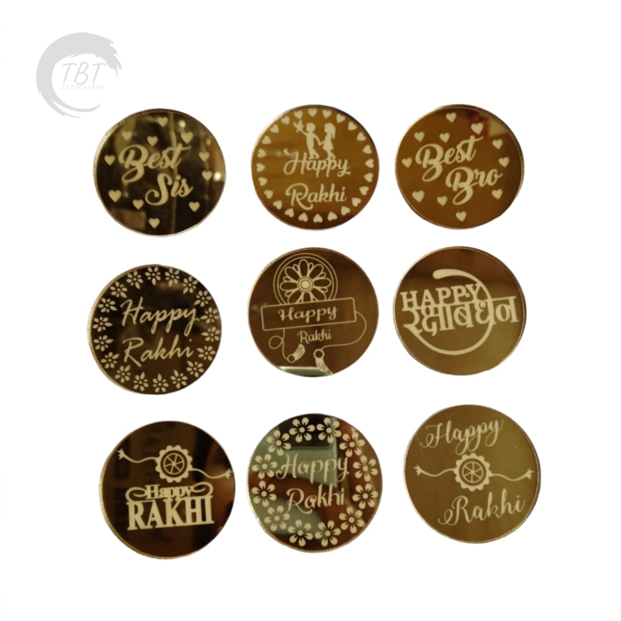 Raksha Bandhan Acrylic Coins ( Pack Of 10 Pcs )
