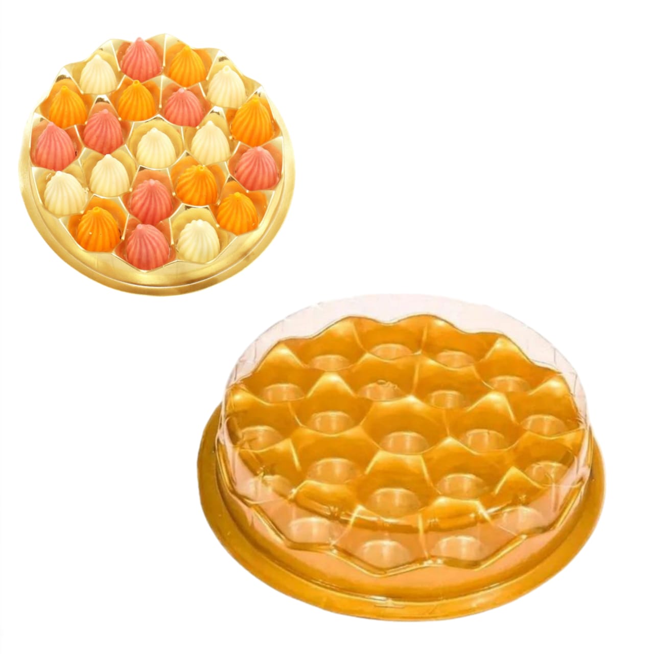 21 Cavity Modak Packing Round Shape Modak PVC Box