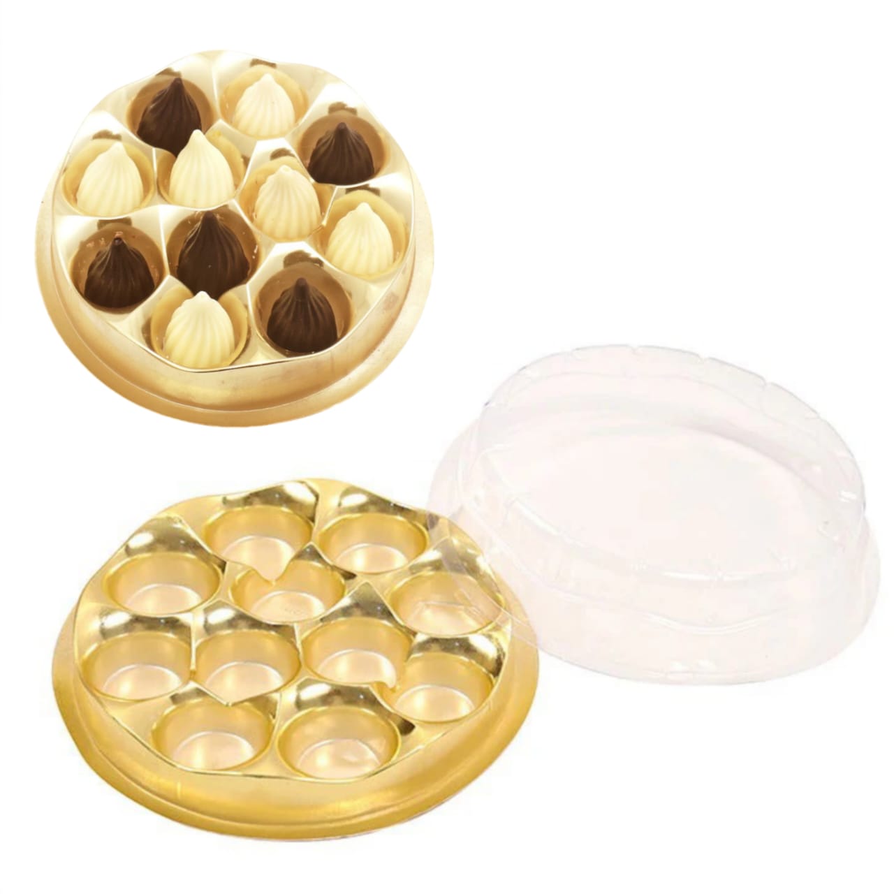 11 Cavity Modak Packing Round Shape Modak PVC Box