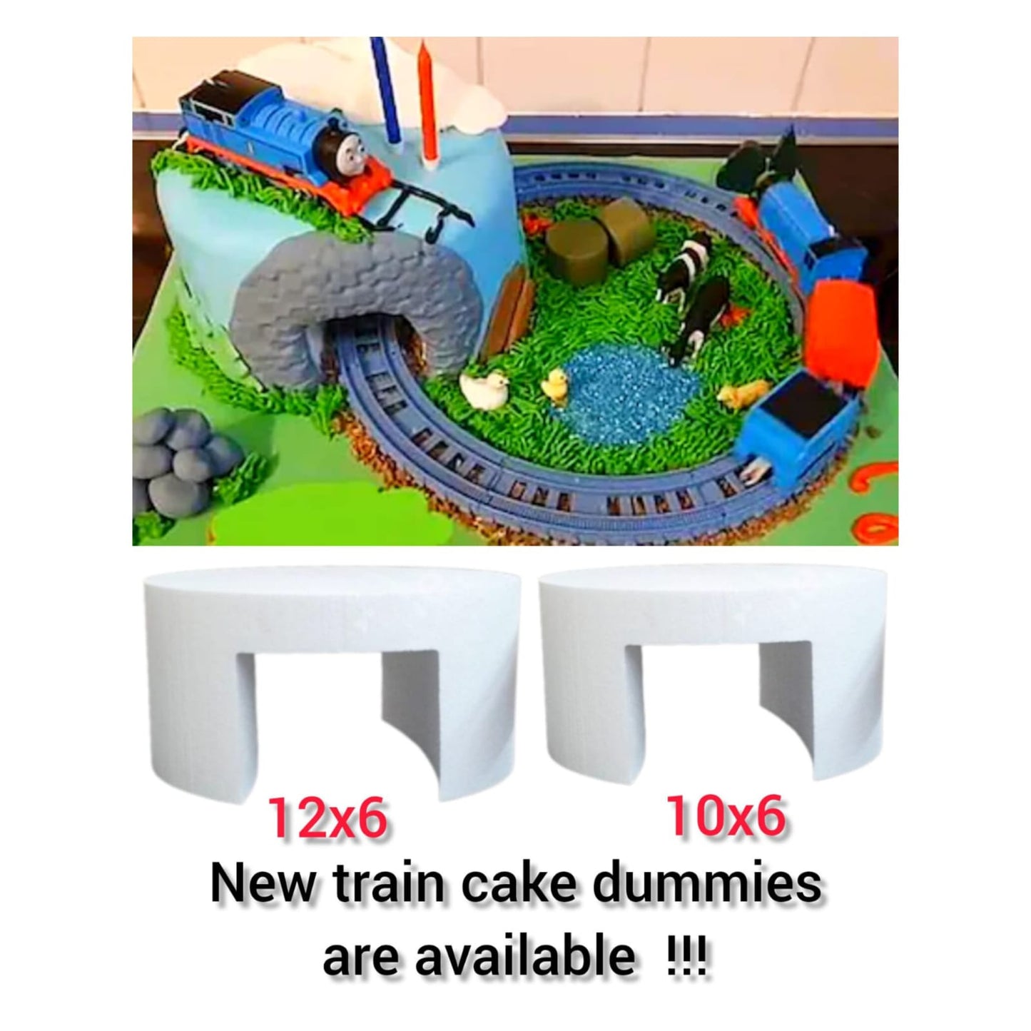 Tunnel Train Dummy For Designer Cake To Make Train Look Cake Size - 10X6 Inch