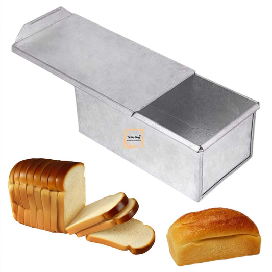 Aluminium Steel Rectangle Bread Loaf Mold With Lid 10x4"
