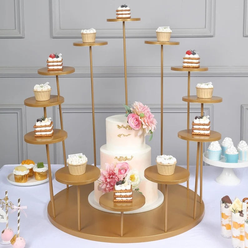 Metal Round 12 Arm Tiered Cake Cupcake Stand