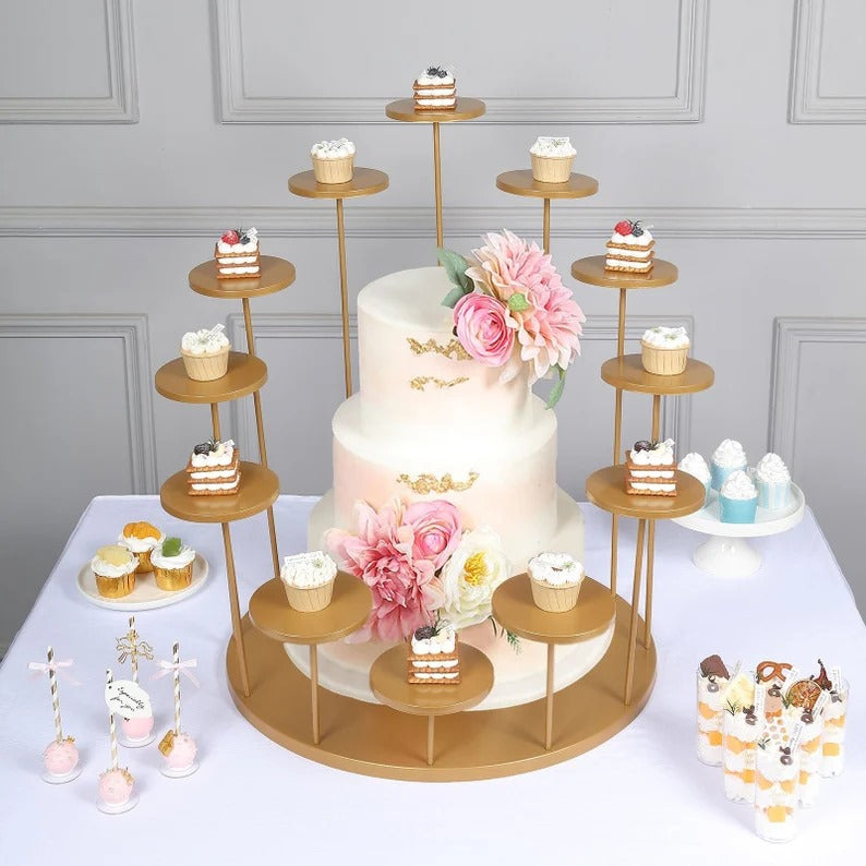 Metal Round 12 Arm Tiered Cake Cupcake Stand