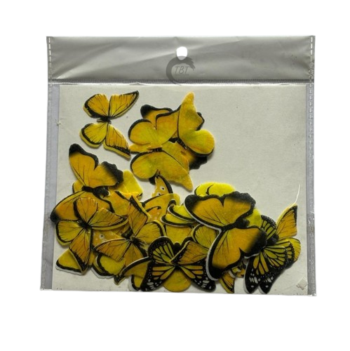 Yellow Edible Pre-Cut Butterfly Wafer Paper
