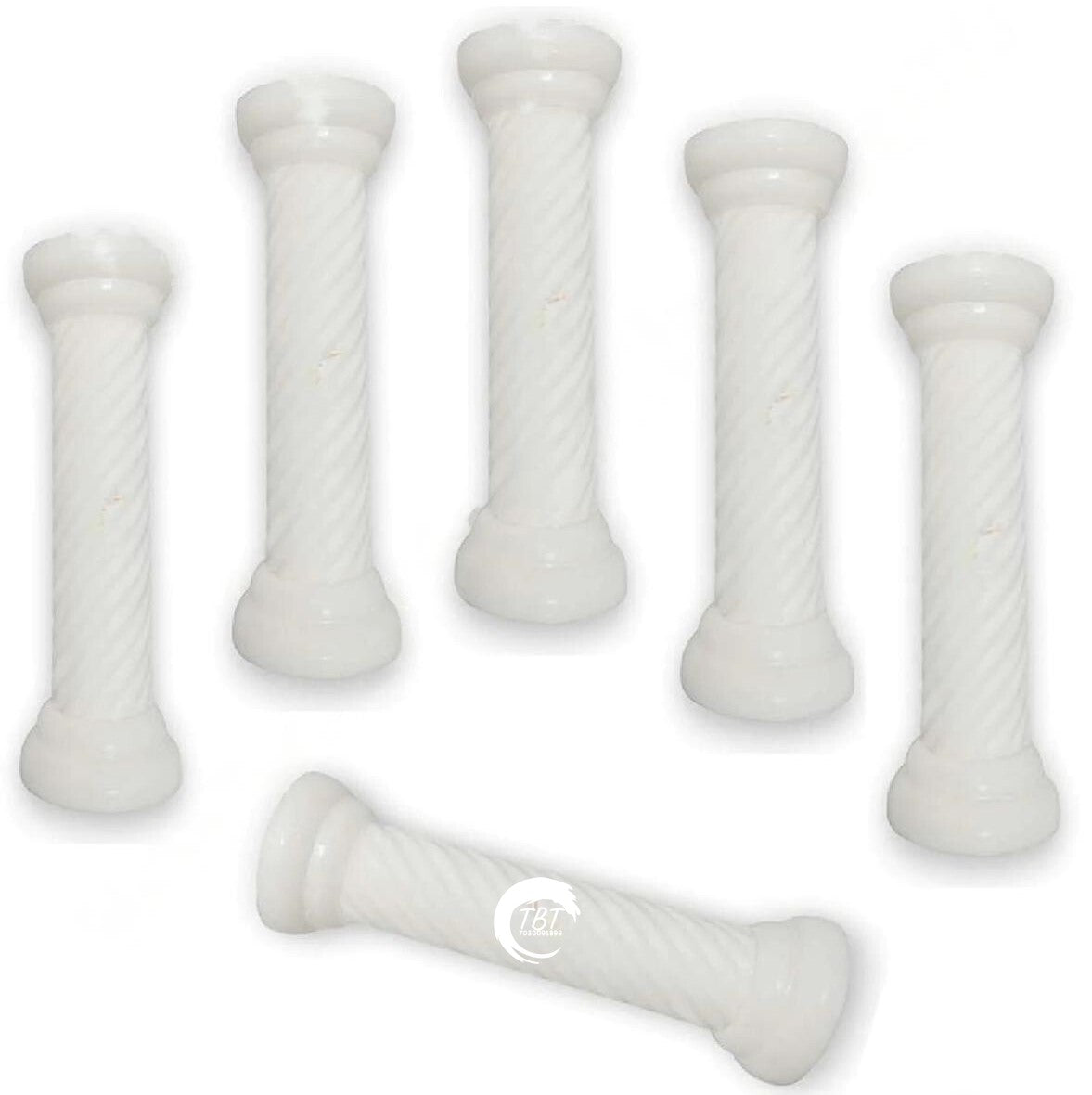 6 Piece Plastic Cake Pillars Tiered Cake Construction 5 Inch