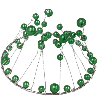 Green Pearl Crown Cake Topper