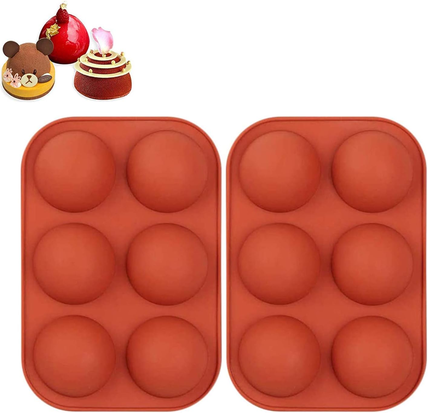 6 Cavity Half Ball Silicone Chocolate Mold