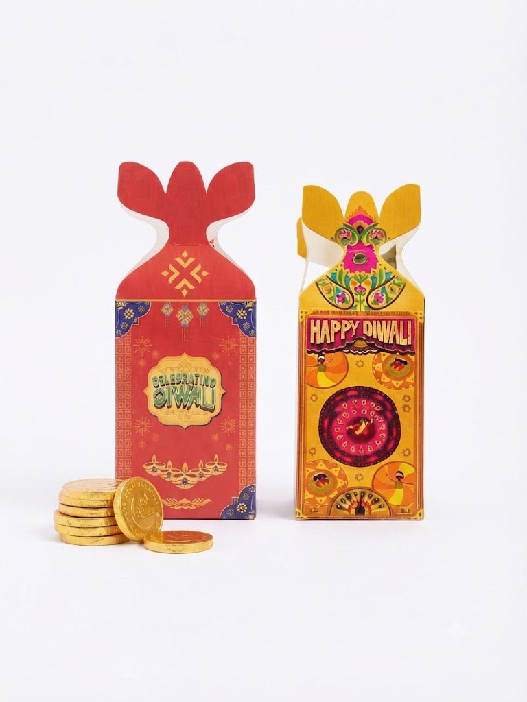 Diwali Chocolate Coin Box Tall (Pack of 10 Pcs)