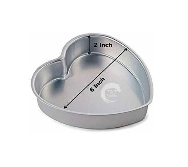 Aluminium Heart Shape Cake Mould Cake Tin - 6x2 Inch