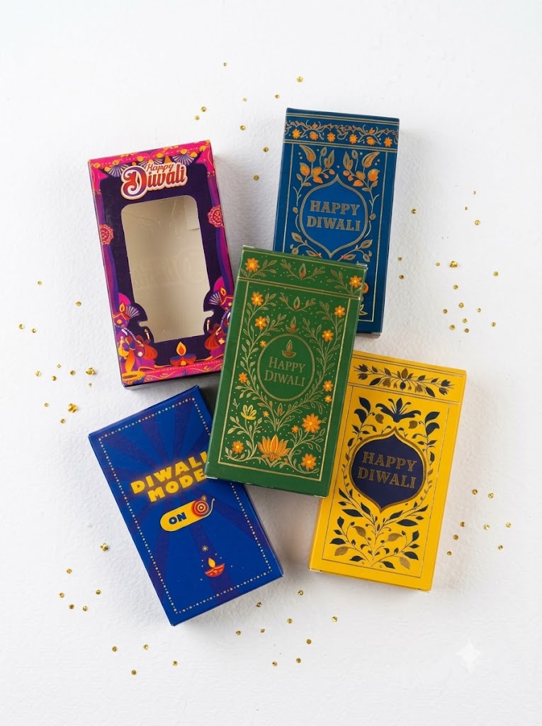Diwali Theme Chocolate Big Bar Box (Pack of 10Pcs)