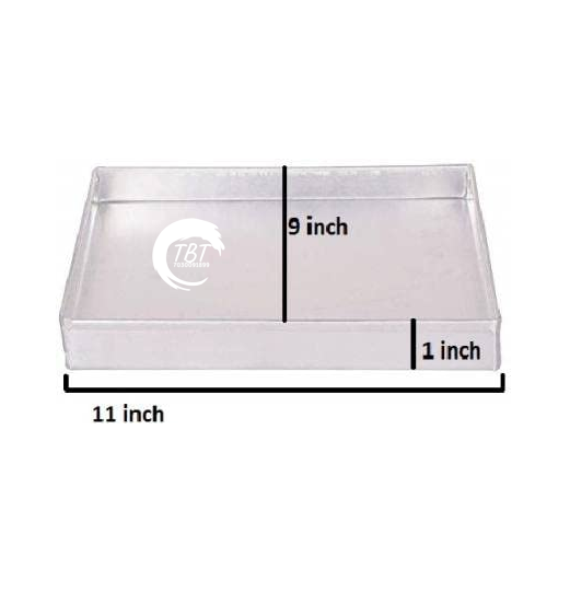 Aluminum Rectangle Baking Swiss Roll Tray - 11x9 Inch