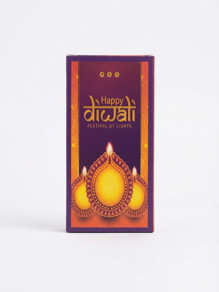 Happy Diwali Chocolate Bar Gift Box (6x3 Inch) - Pack of 10 Pcs