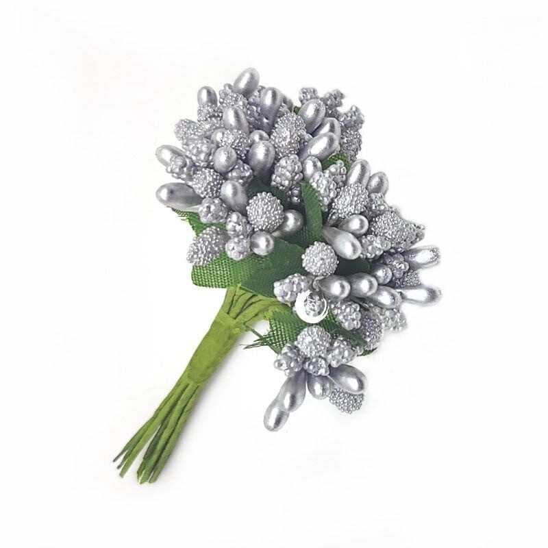 Artificial Pollen Flower Silver