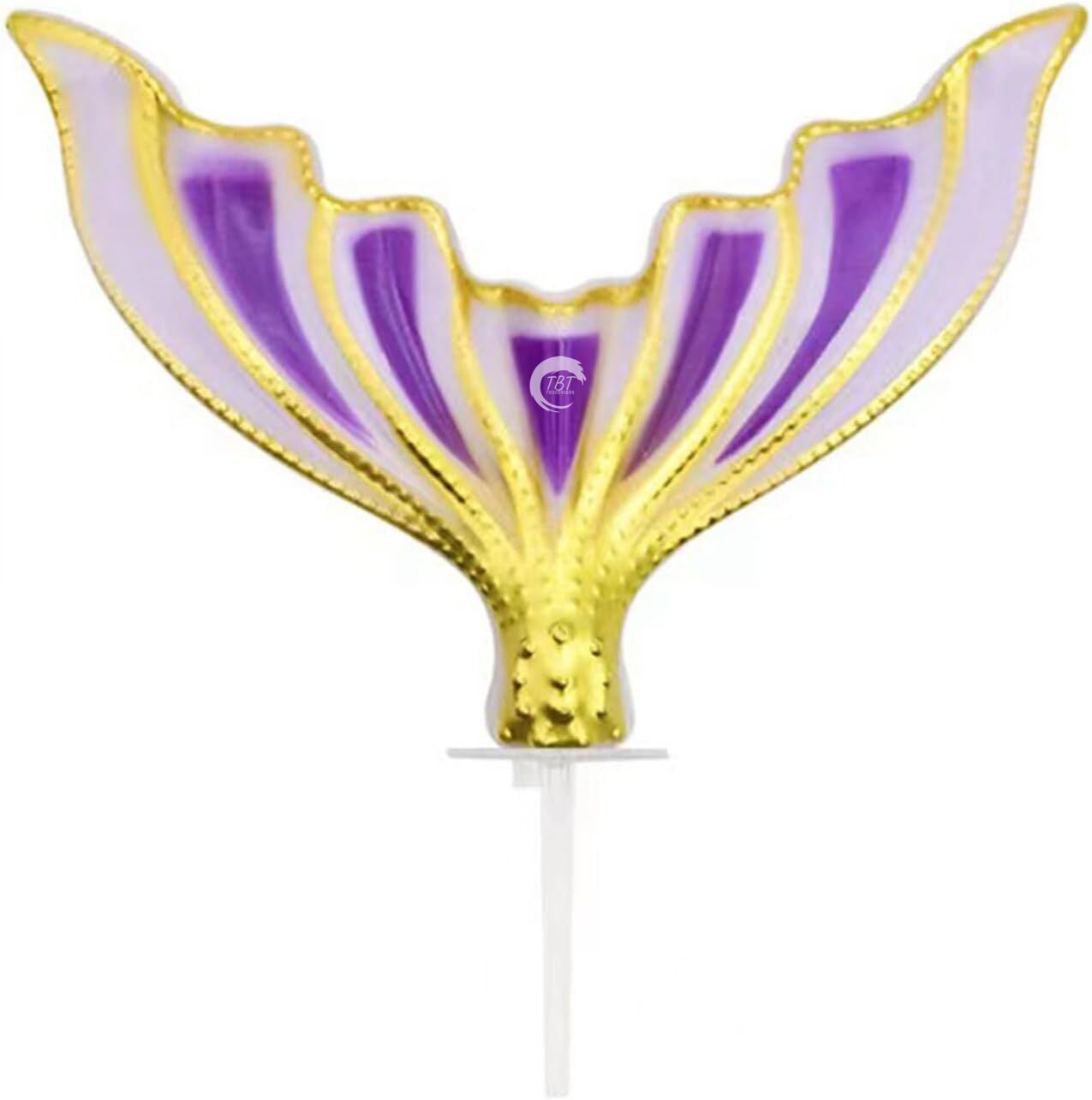 Mermaid Tail with Sparkle Border Paper Cake Topper - Purple