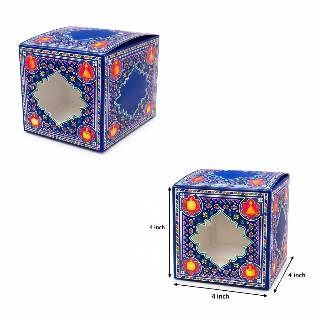 JAR CANDLE BOX / SMALL HAMPER BOX (4/4/4″)- Pack of 5Pcs