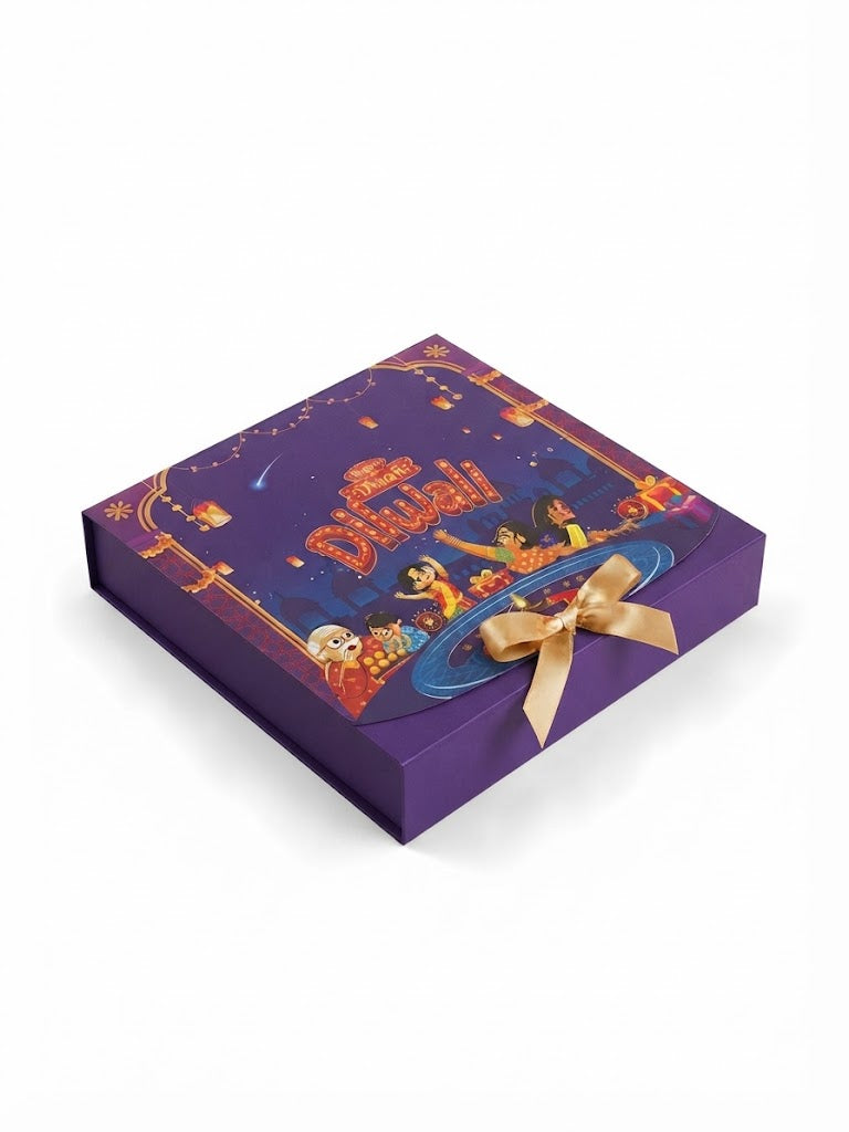 Diwali Gift Packing Box Set of 5 | Premium Festive Sweet, Mithai & Chocolate Packaging Boxes with Ribbon | Decorative Gift Boxes