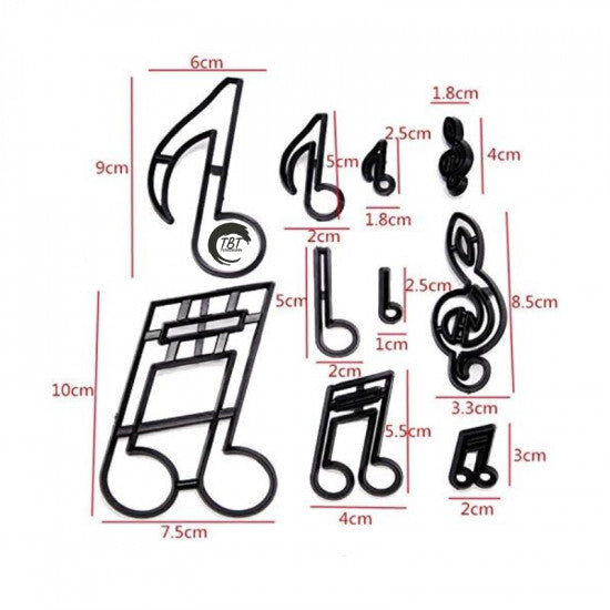 Music Notes Silhouette Fondant And Cookie Cutter Set