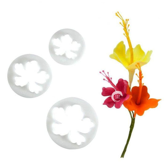 3 Pcs Hawaiian Flower Fondant Cutter