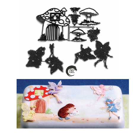 Fairies and Toadstools Silhouette Fondant And Cookie Cutter Set