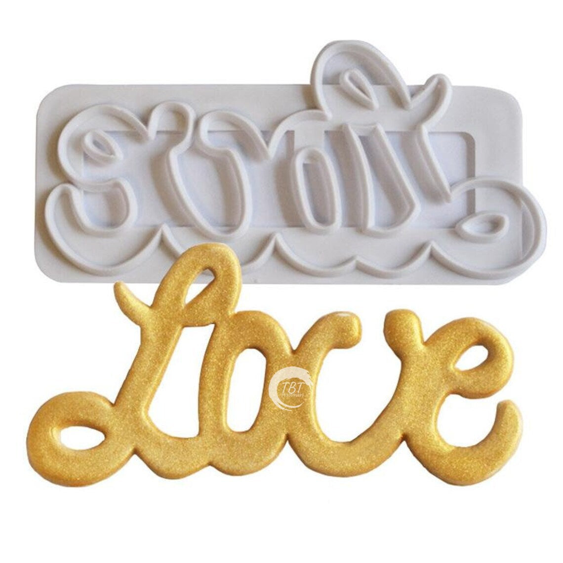 Curved Words Love Fondant Cutter