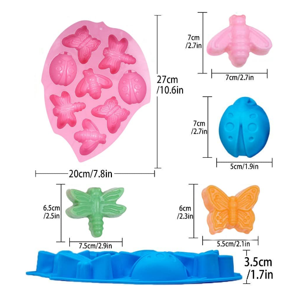 Insect Butterfly Dragonfly Bee Ladybug Silicone Cake Mold